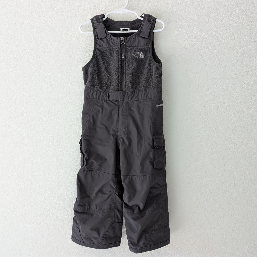The North Face Toddler 2T Gray Snow Bib Fleece Insulated Adjustable Straps
